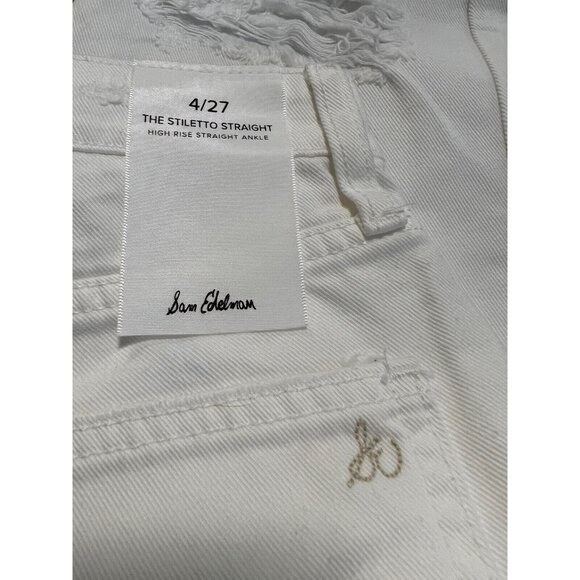 Sam Edelman The Stiletto High Rise Straight Ankle Jean~Size 4/27~White NWT L8 10 - Picture 8 of 9
